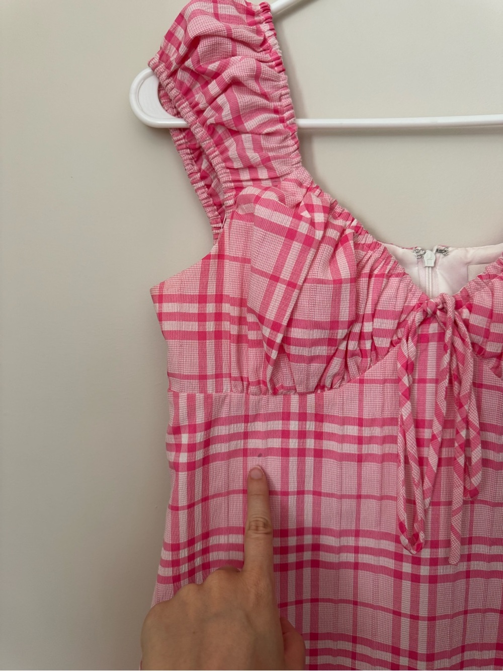 WAYF Pink Plaid Mini Dress S - Picture 10 of 12